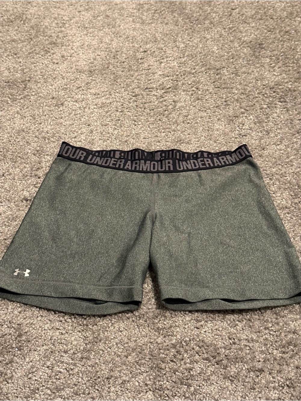 Under Armour Women's Gray Logo Waistband Athletic Shorts